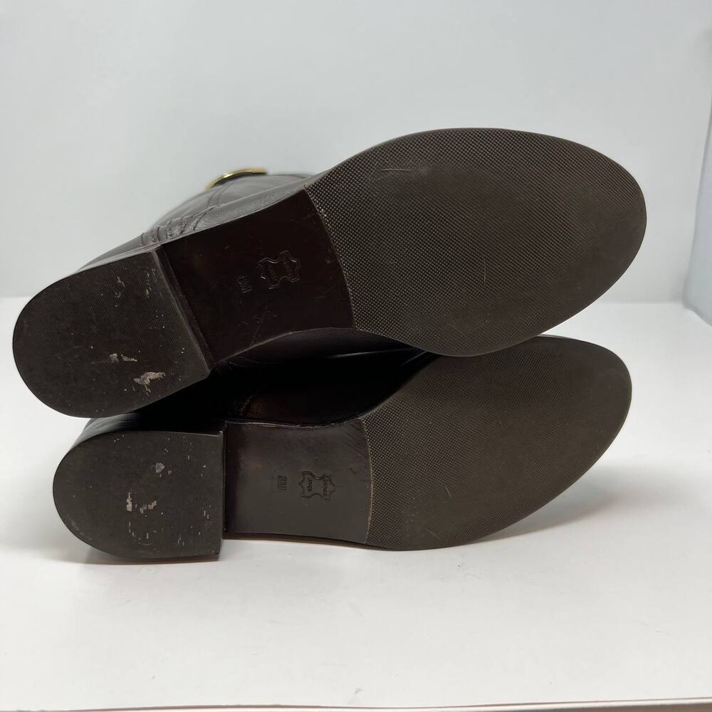 Tory Burch Boots Women's 8M Brown Leather Tall Equestrian Riding Boots Back Zip - Picture 14 of 16